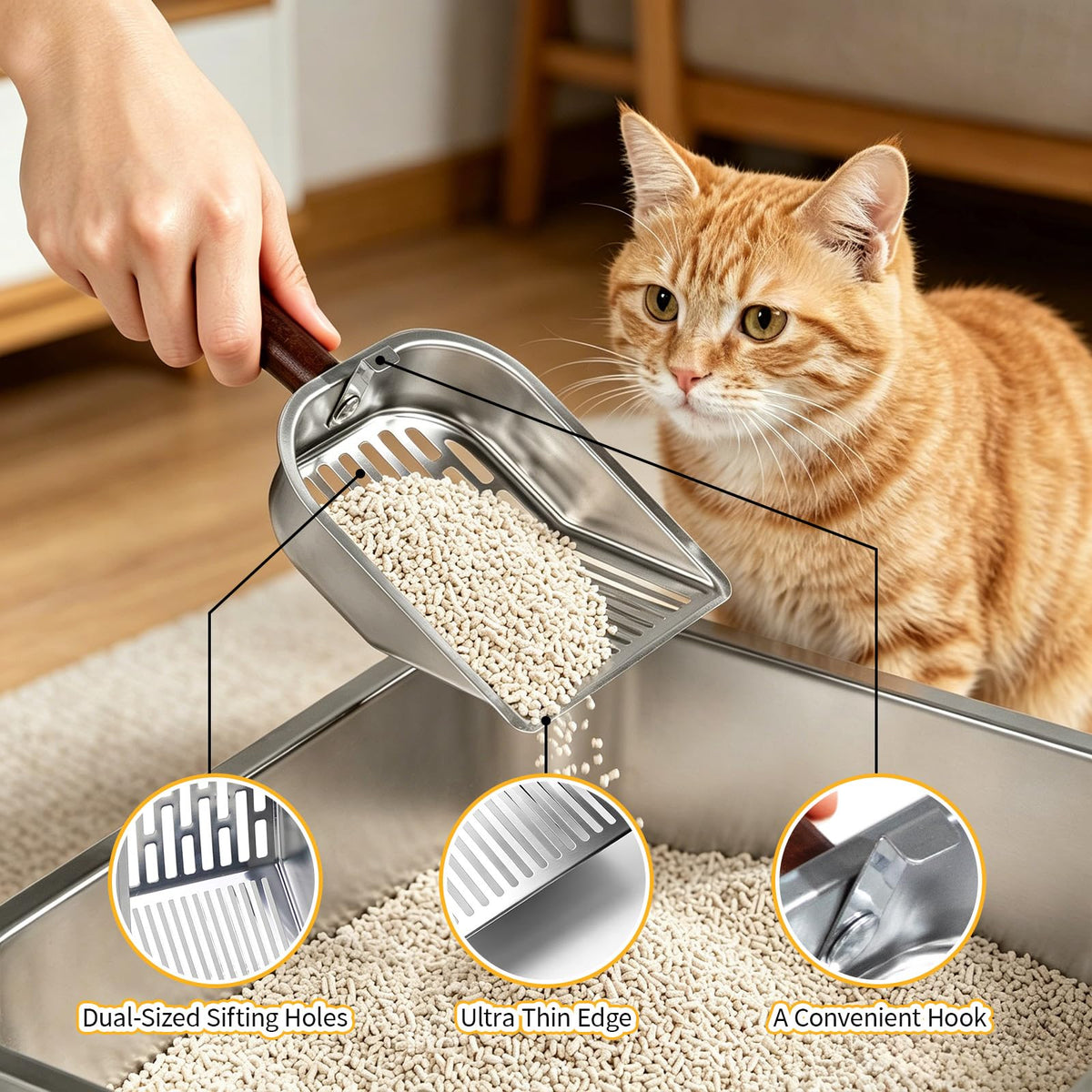 Stainless Steel Extra Large Enclosed Cat Litter Box J5291