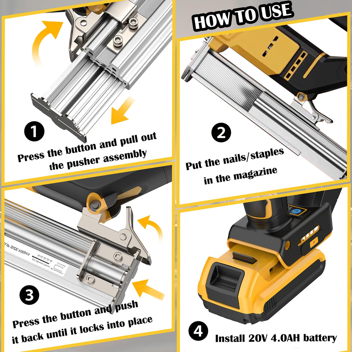 18 Gauge 2 in 1 Cordless Brad Nailer Staple Gun W4024