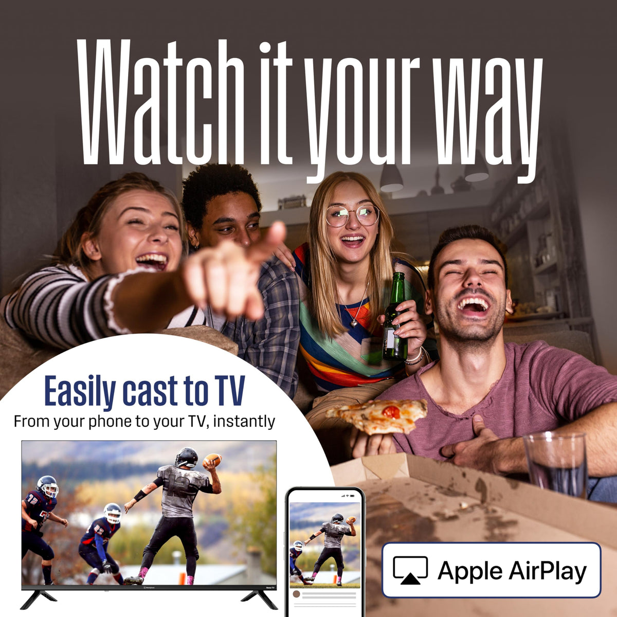 55 Inch Mini LED 4K UHD Roku TV W9676