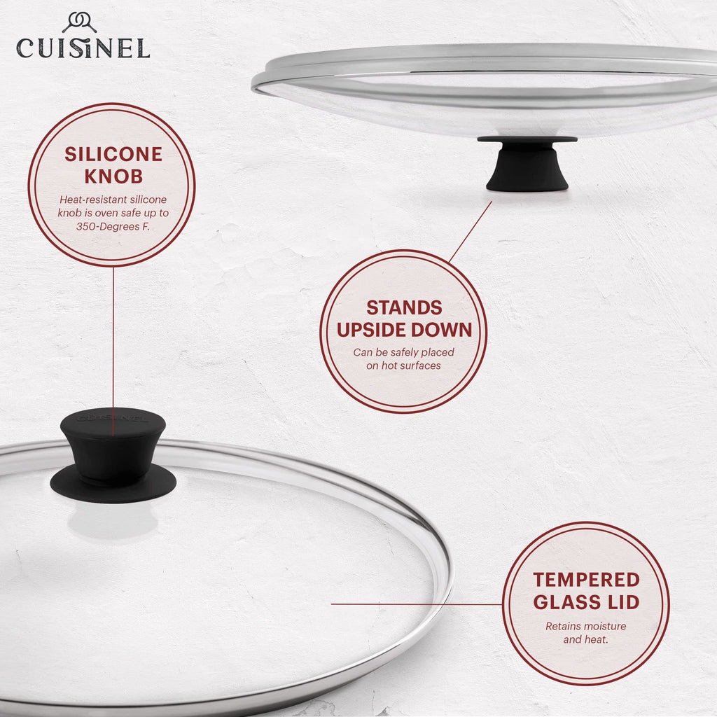 12 inch Tempered Glass Lid Oven Safe V135