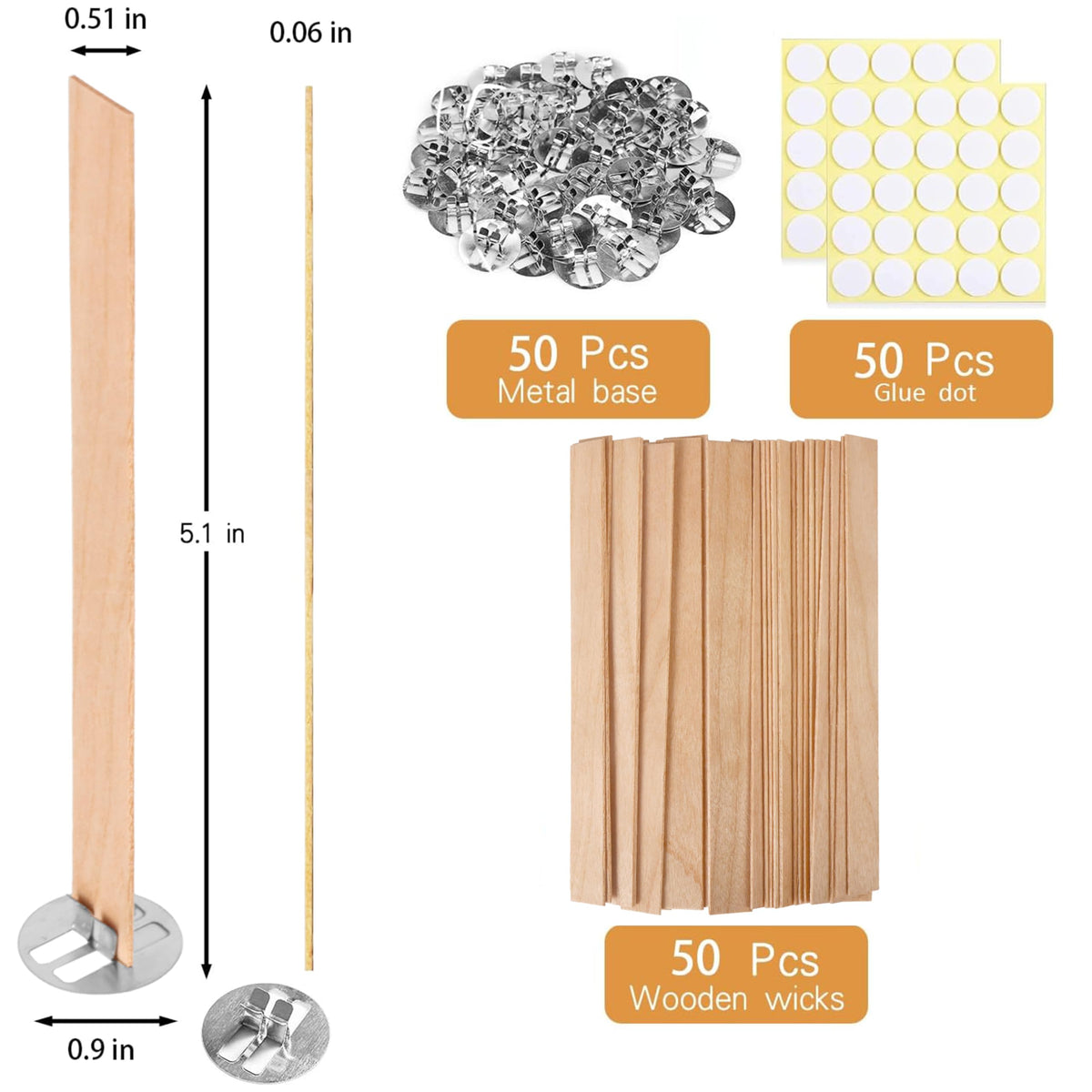 150 Pcs Thickned Wooden Candle Wicks L471175