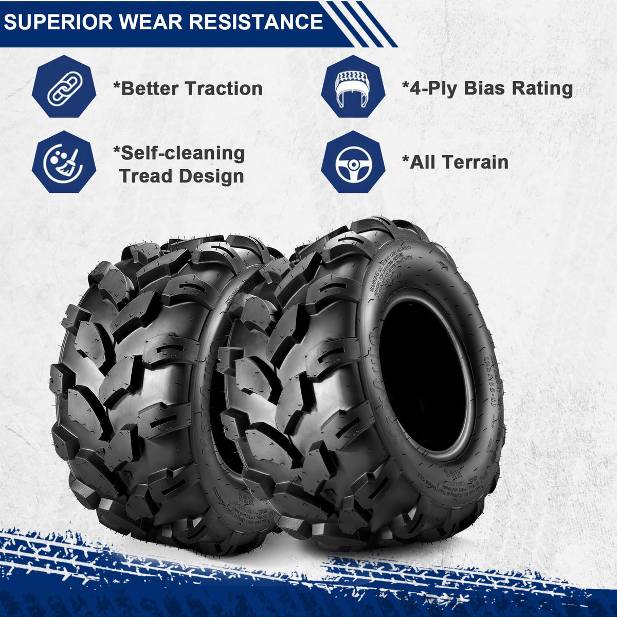 2PCS Sport ATV Tires 18x9.5-8 4PR Off-Road Mud Sand Tires S766905