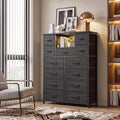 Black 13 Drawer Dresser with Charge Station and LED Light Z661478