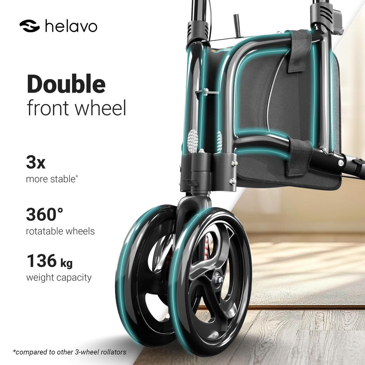 3 Wheel Walker with Double Front Wheels F547077