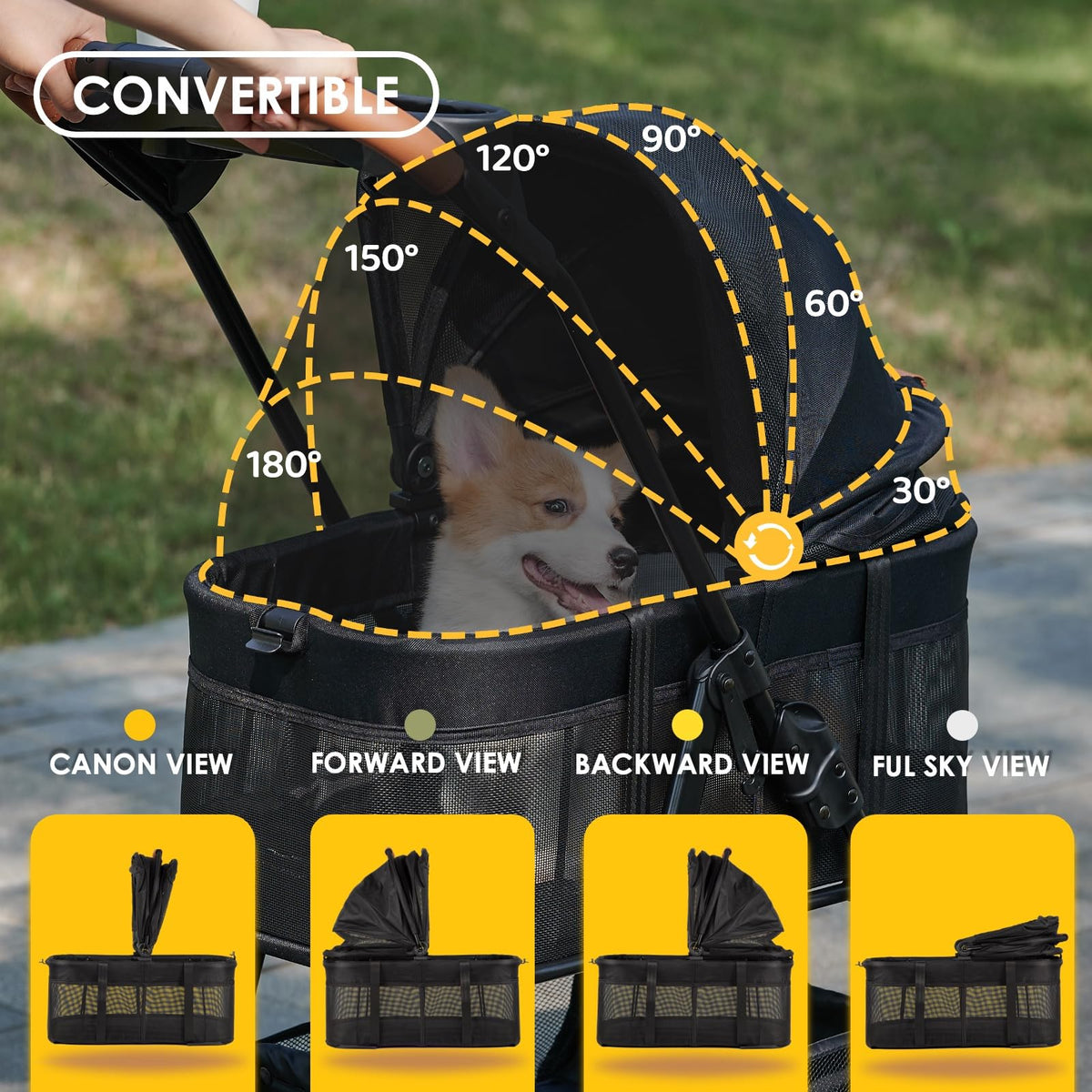 3 in 1 Folding Dog Stroller with Removable Carrier G645