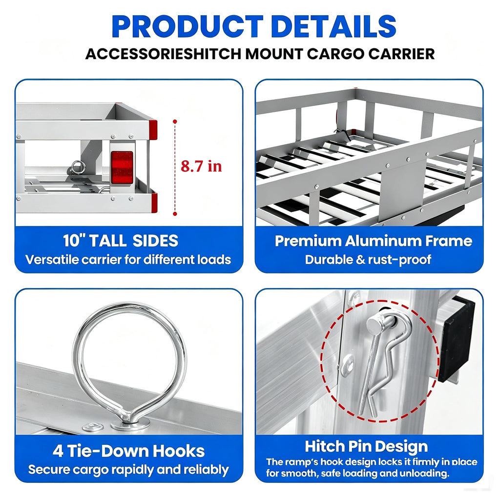 Hitch Cargo Carrier with Folding Ramp R6594