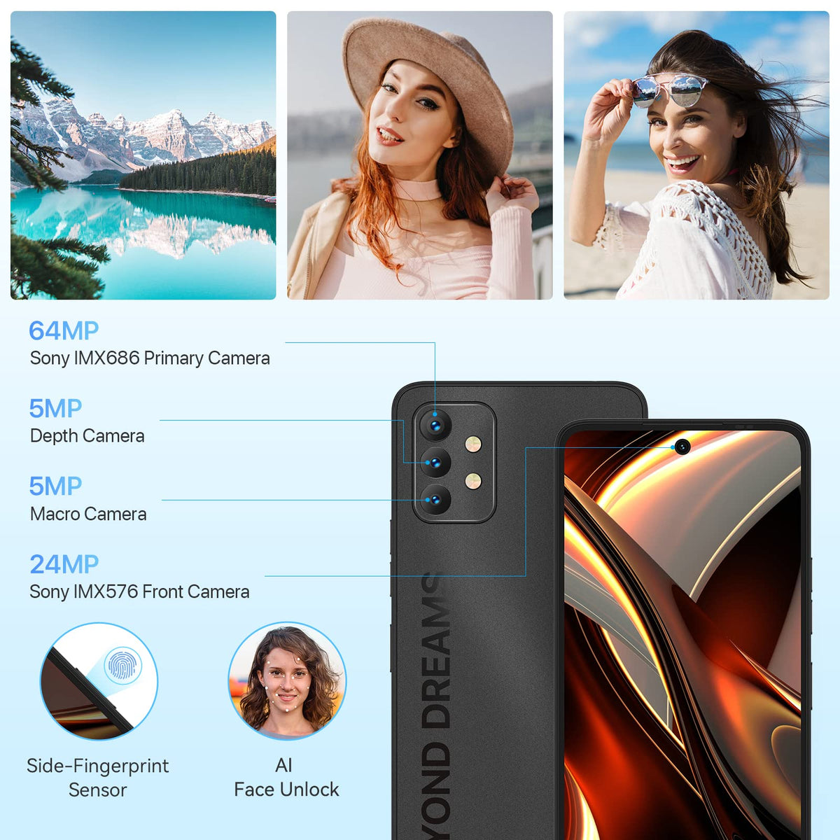 5G Smartphone 12GB RAM 256GB ROM 6.8" 90Hz Display 64MP Camera 5150mAh Battery E614881