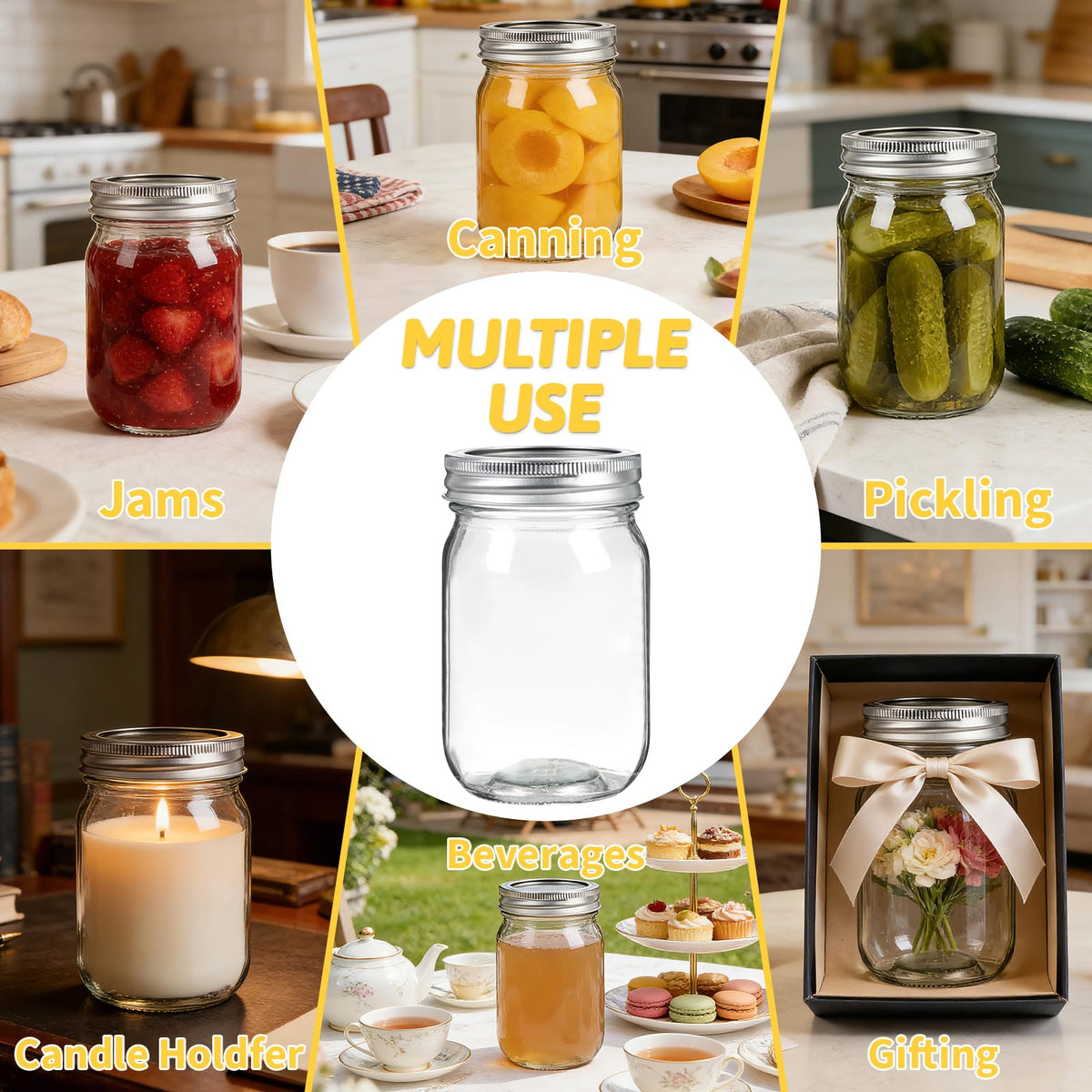 12 oz Regular Mouth Mason Jars 20 Pack K40097