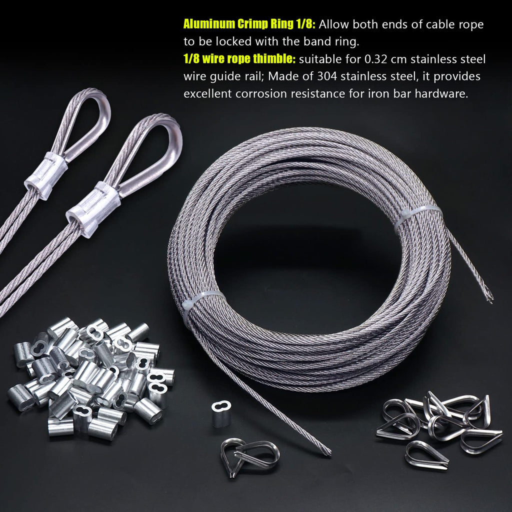 1/8" T316 Stainless Steel Cable Rope 7x7 Wire Rope Z712936