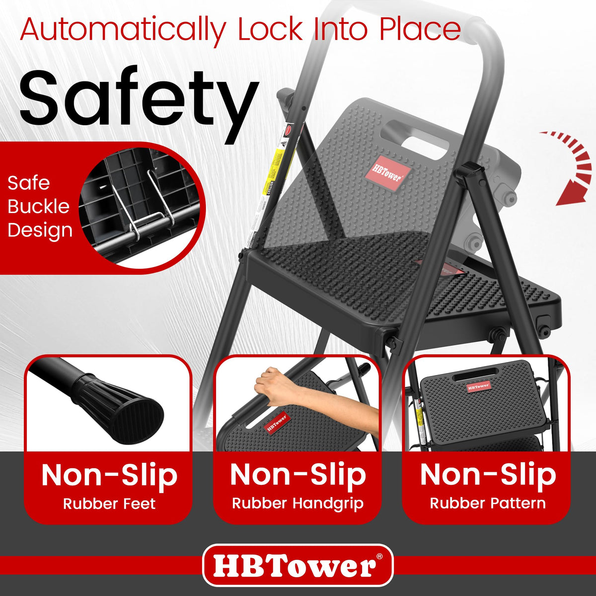 4 Step Folding Step Stool with Anti-Slip Pedal K9178