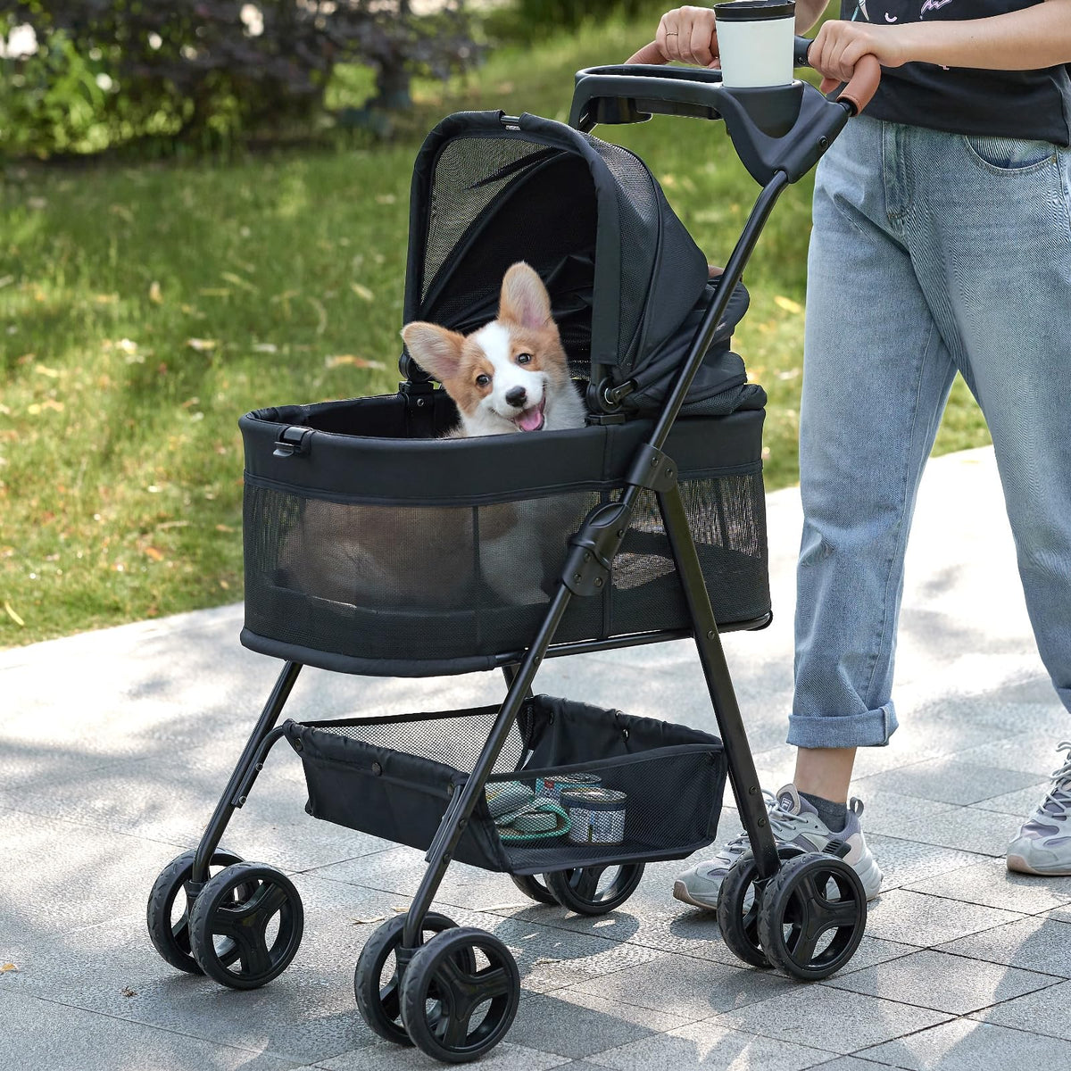 3 in 1 Folding Dog Stroller with Removable Carrier G645