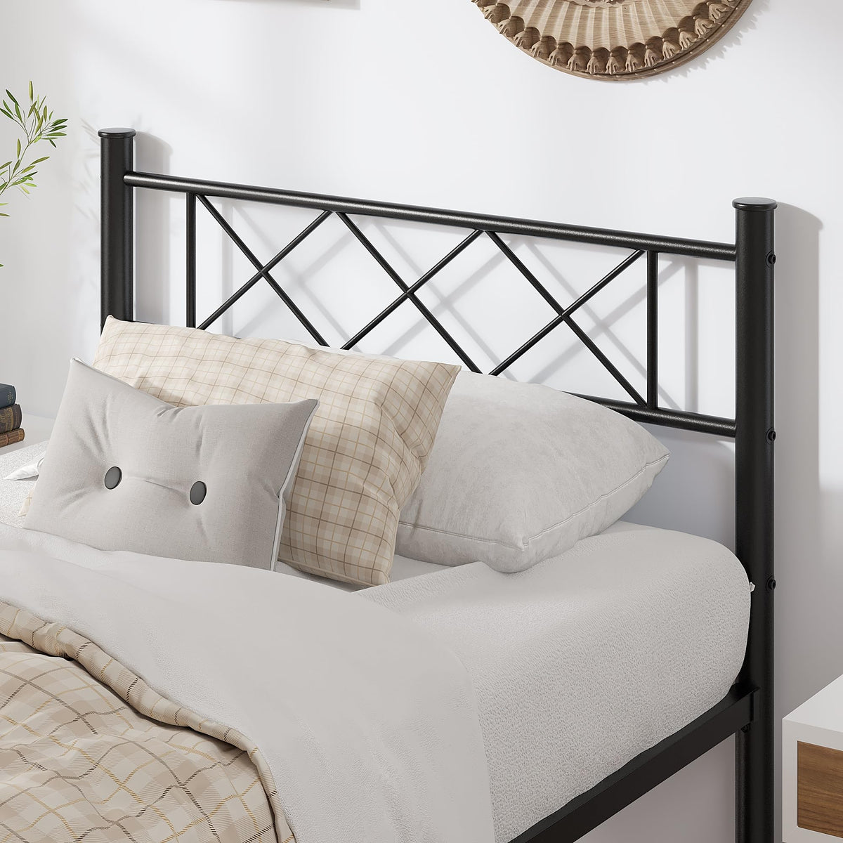Twin Size Metal Bed Frame with Headboard I149