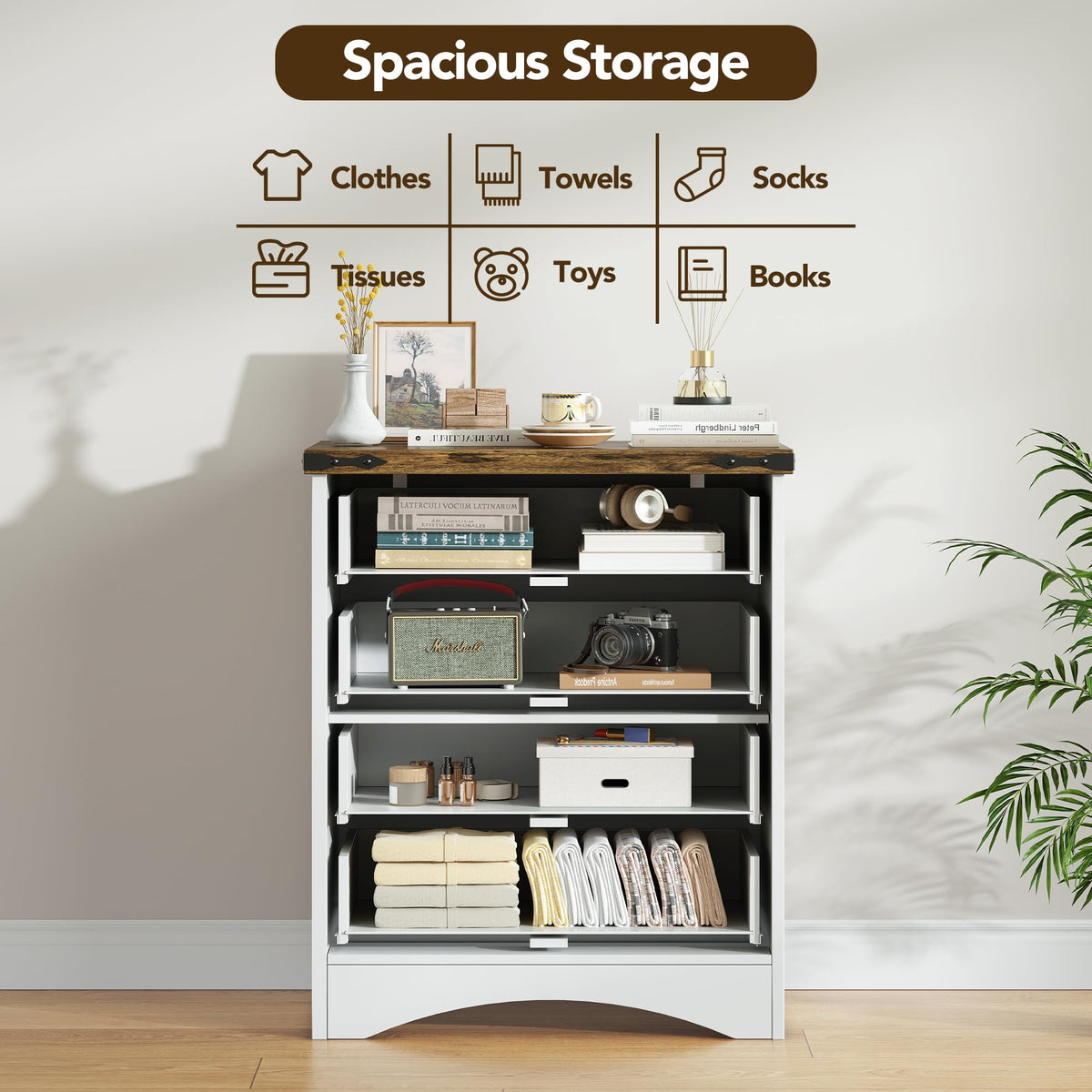 White 4 Drawer Dresser C370949