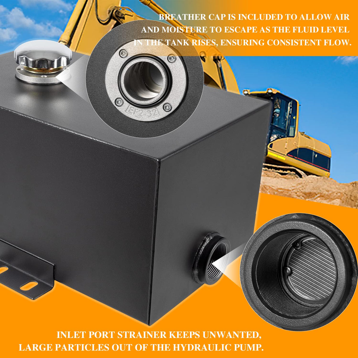5 Gallon 14 Gauge Steel Hydraulic Fluid Reservoir Tank O393785