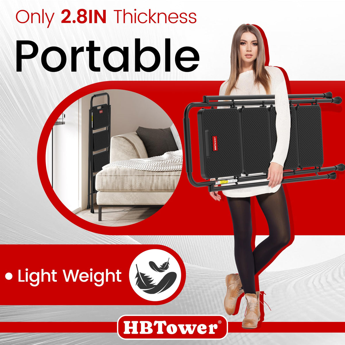 4 Step Folding Step Stool with Anti-Slip Pedal K9178