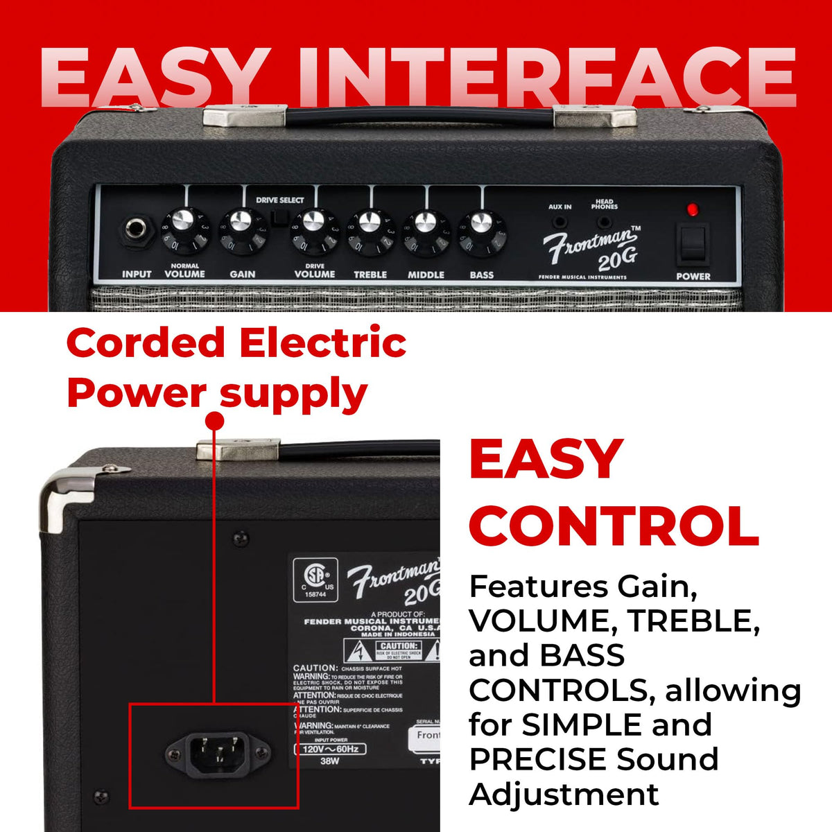 Black Guitar Combo Amplifier with Cable N229