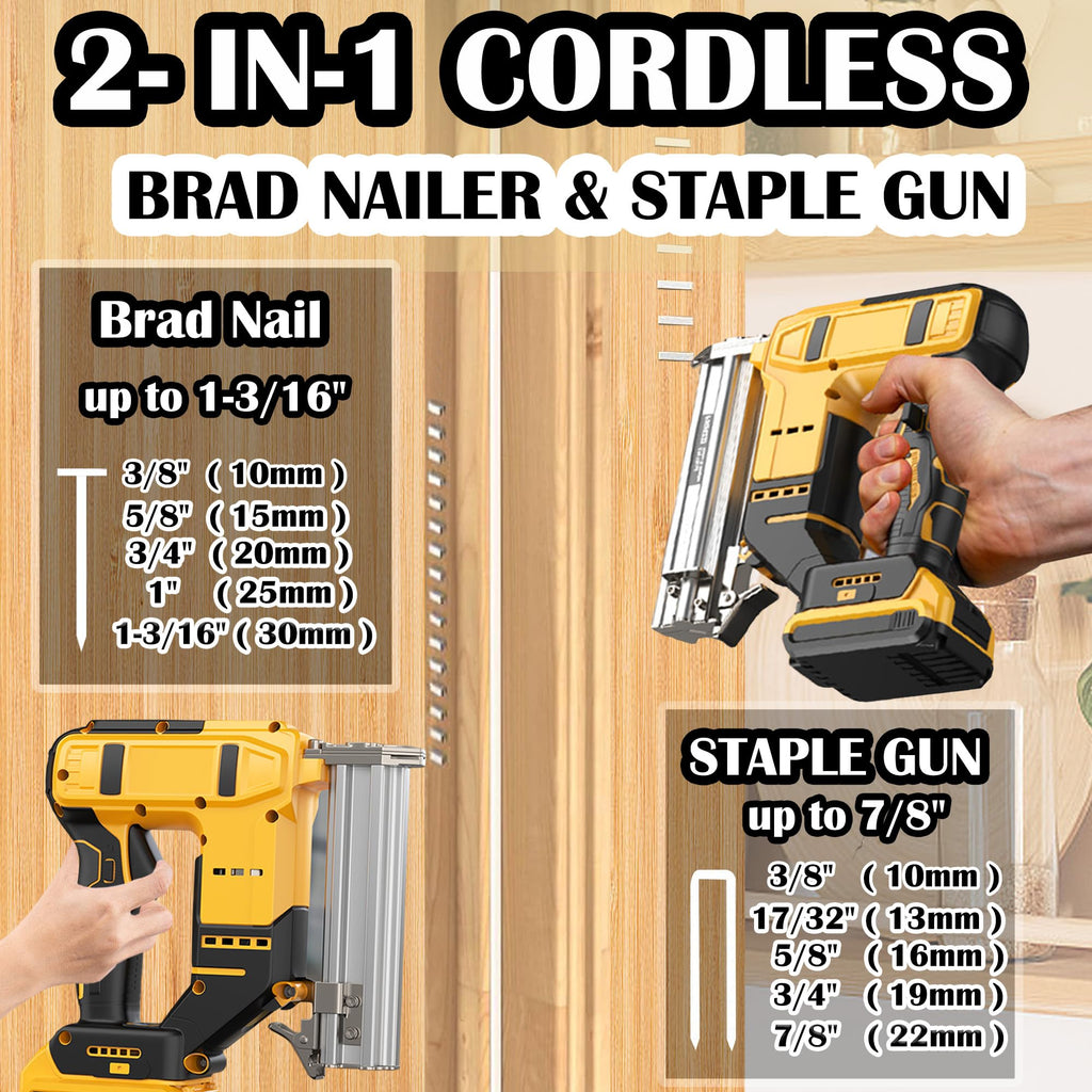 18 Gauge 2 in 1 Cordless Brad Nailer Staple Gun W4024
