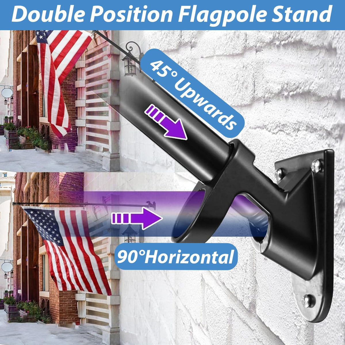 4 Pack Aluminum Flag Pole Holder Brackets 1 inch G868270