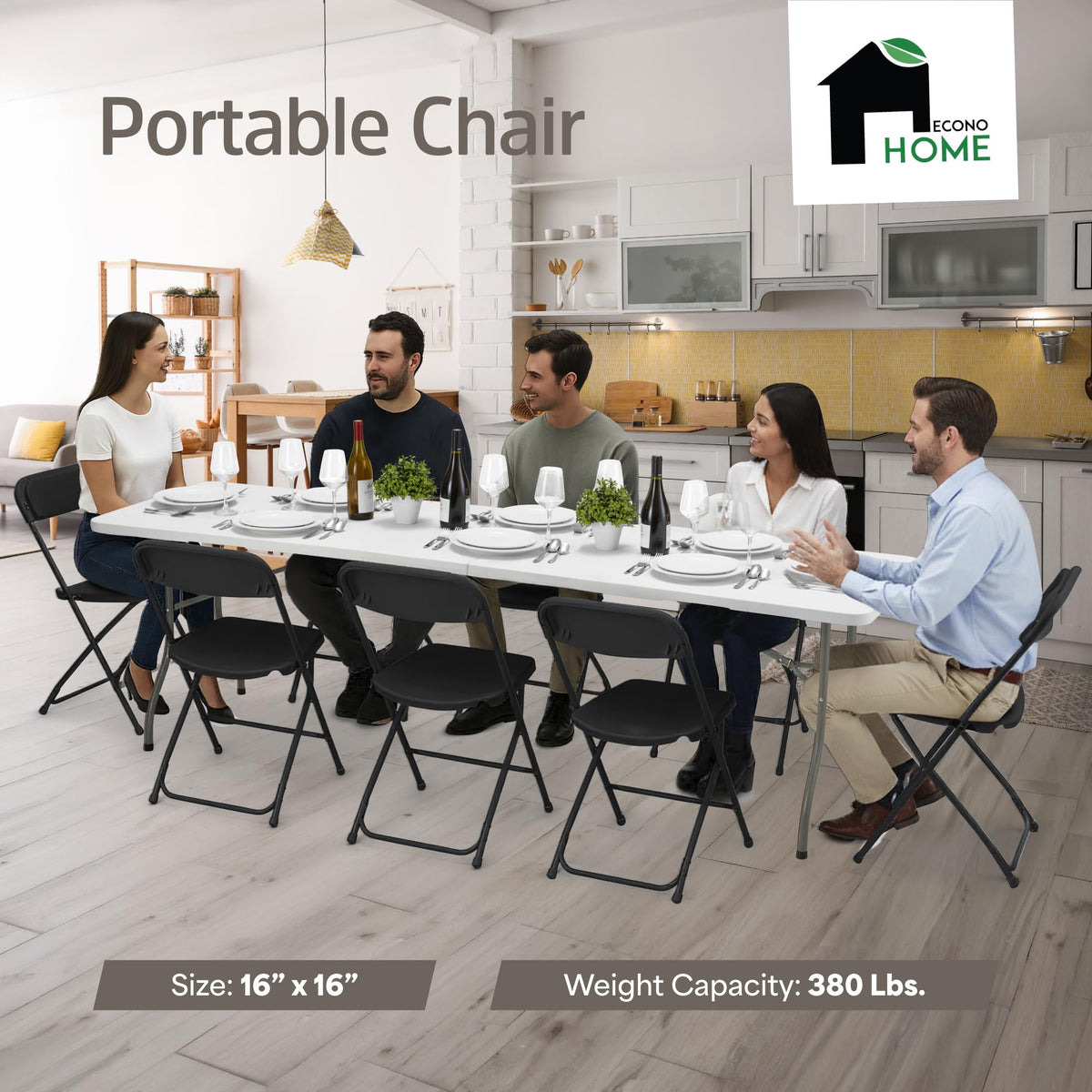 10 Pack Black Plastic Folding Chairs M683891