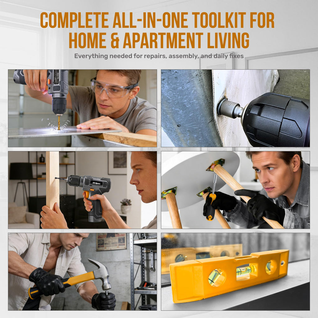 8V Cordless Drill Set & Household Tool Kit N483