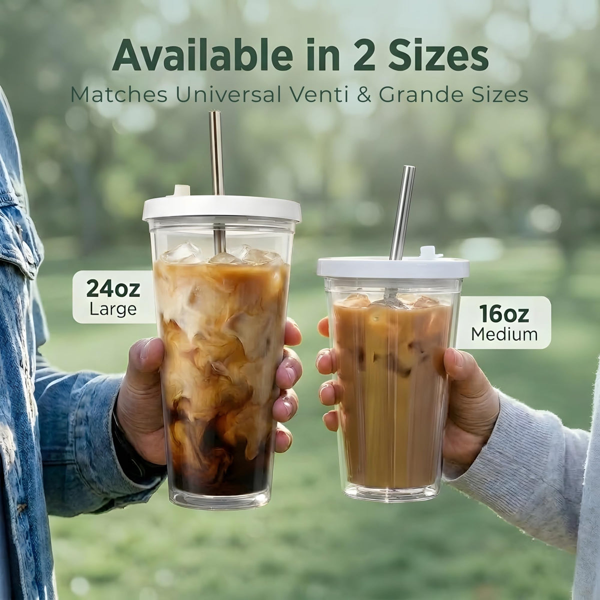 24 oz BPA-Free Double-Wall Insulated Plastic Tumbler with Lid and Straw A5472