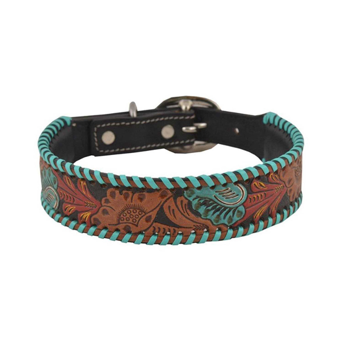 Tooled Leather Dog Collar W25773