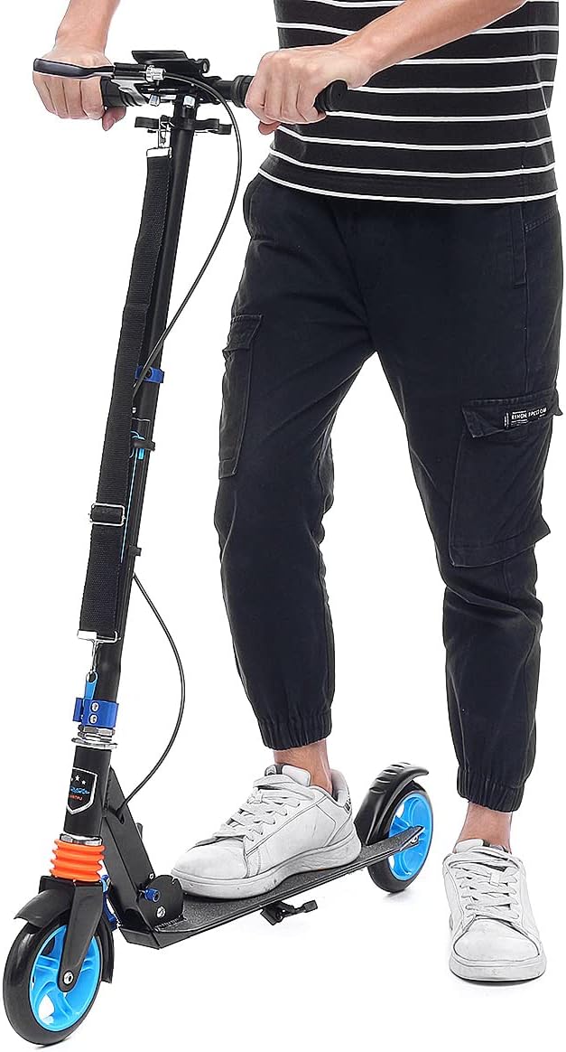 Adult Folding Kick Scooter with Carry Strap, Adjustable, 300 lbs Capacity R673762