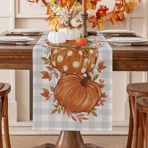 Fall Placemats Set of 4, 12 X 18 Inch Grey Blue Checkered H32898