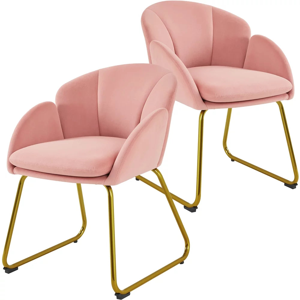 Velvet Dining Chair with Golden Metal Legs L964201
