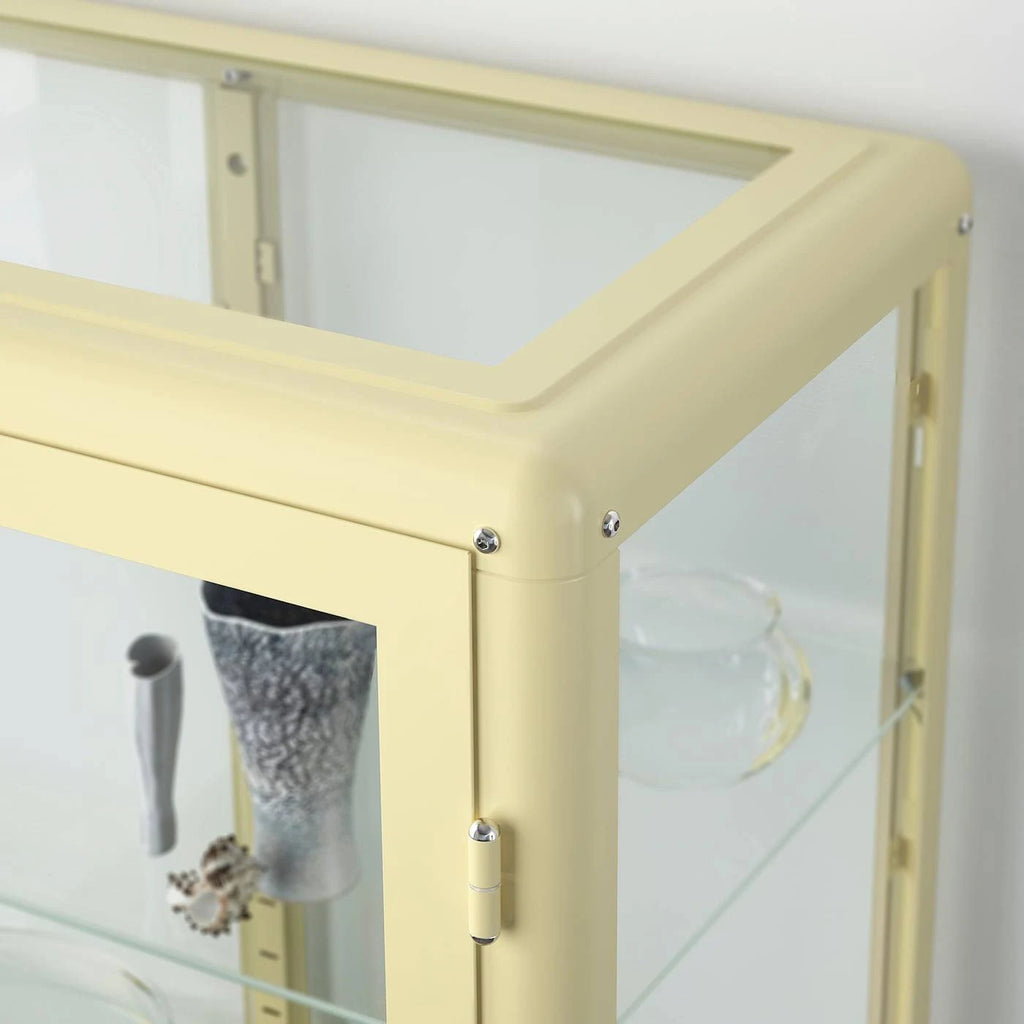 Glass-Door Cabinet Light Yellow V1276