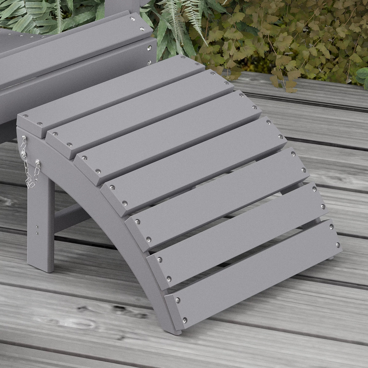 Gray Adirondack Chair Ottoman E31619