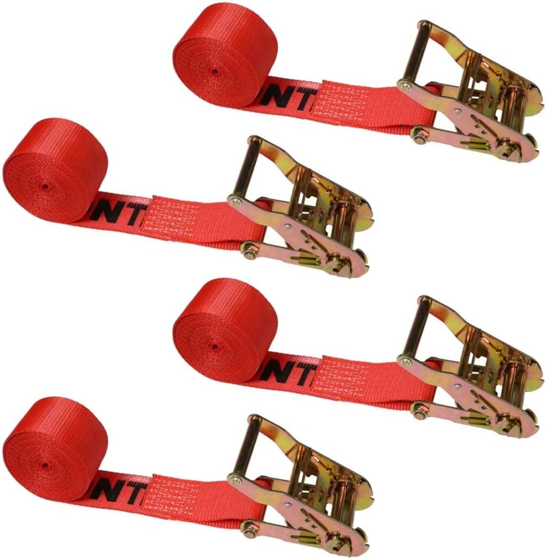 2 Inch x 15 Foot Red Ratchet Straps 4 Pack A26416
