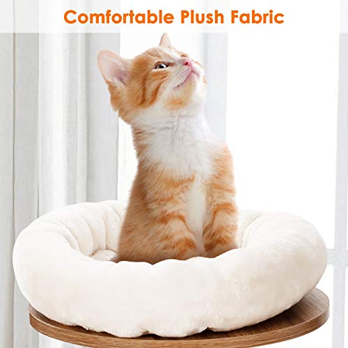 Light Grey Wood Cat Tree with Scratching Posts and Washable Cushions A709