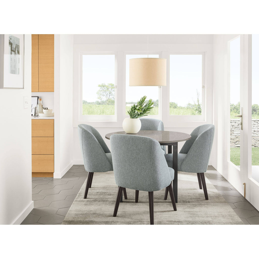 Modern Cora Side Chair in Sumner Linen with Charcoal Legs White Brown Performance Fabric R609613