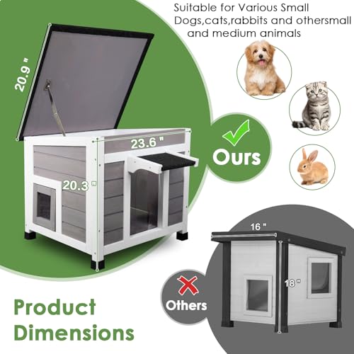 Insulated Weatherproof Cat House with Asphalt Roof K48126