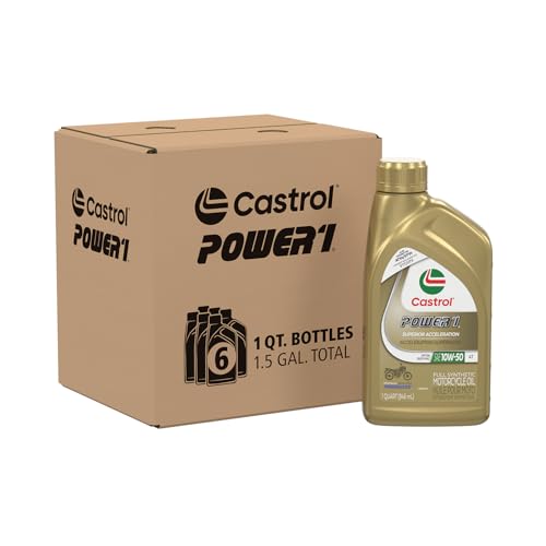 10W-50 Full Synthetic Motorcycle Oil, 1 Quart, Pack of 6 L6495