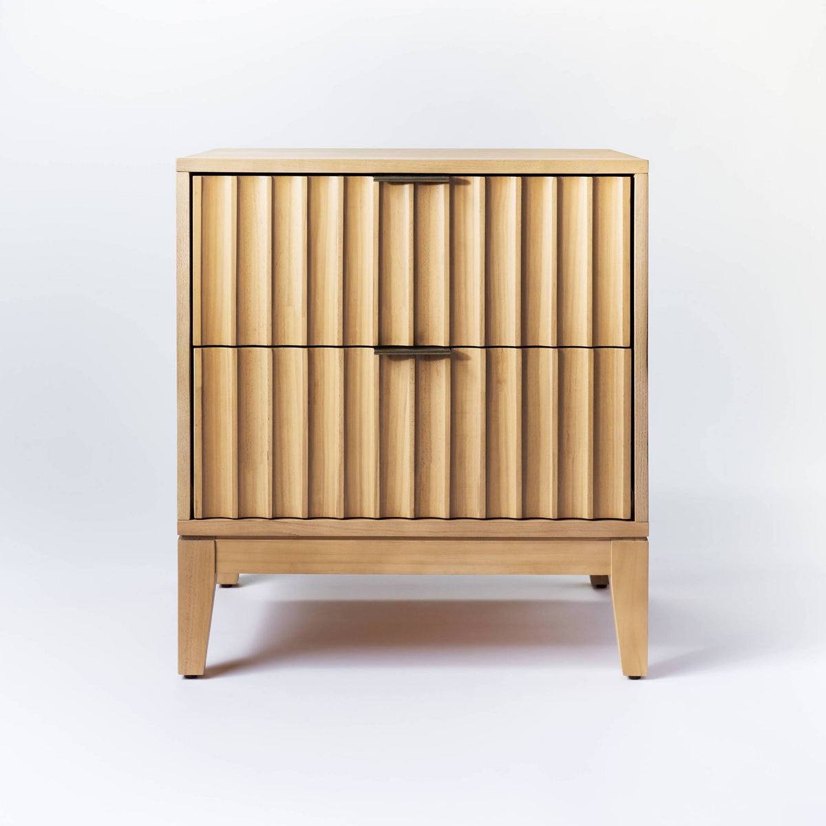 Wood Scalloped End Table with Drawers M83074