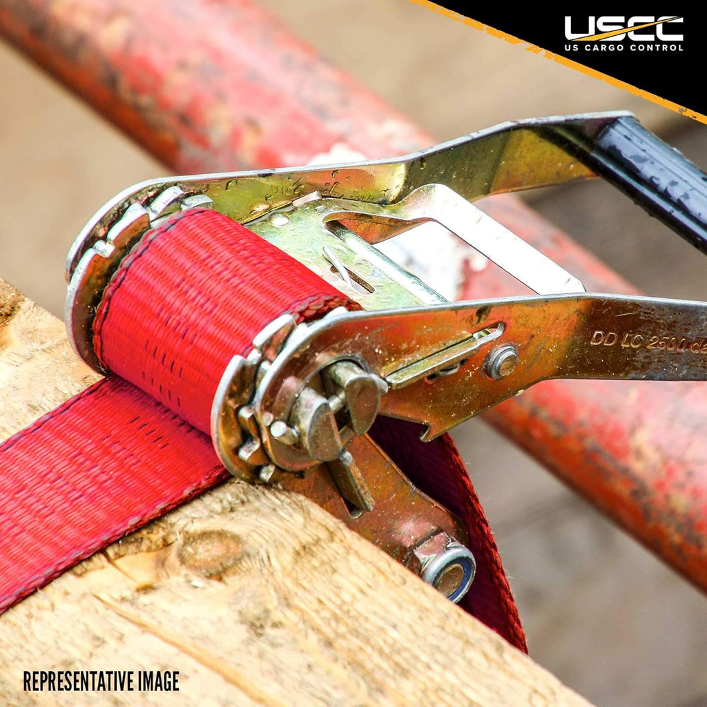 2 Inch x 15 Foot Red Ratchet Straps 4 Pack A26416