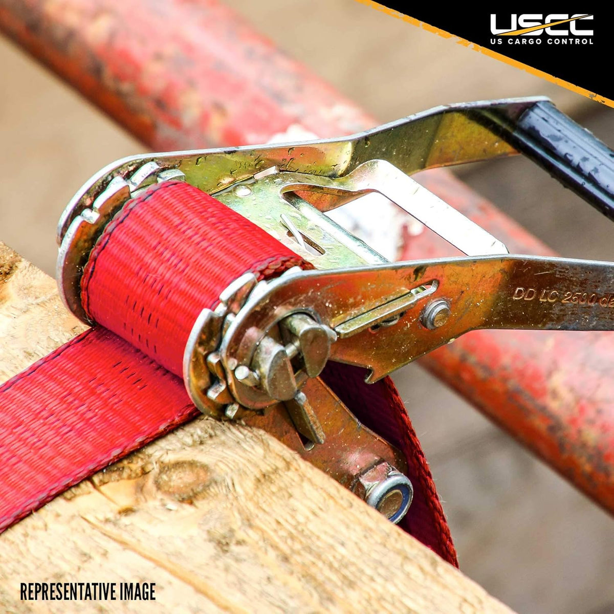 2 Inch x 15 Foot Red Ratchet Straps 4 Pack A26416
