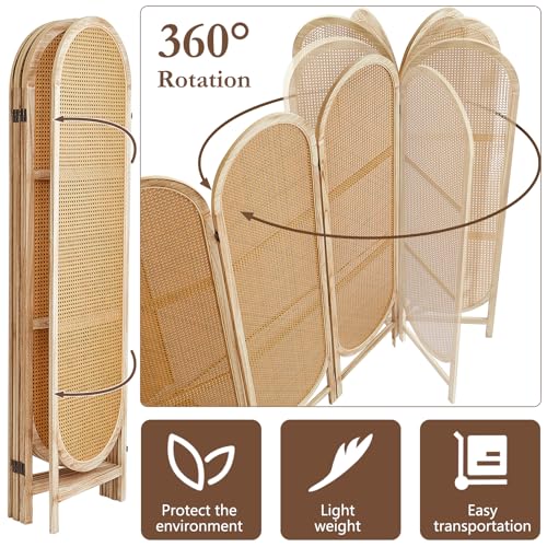 3 Panel Folding Rattan Room Divider B5312
