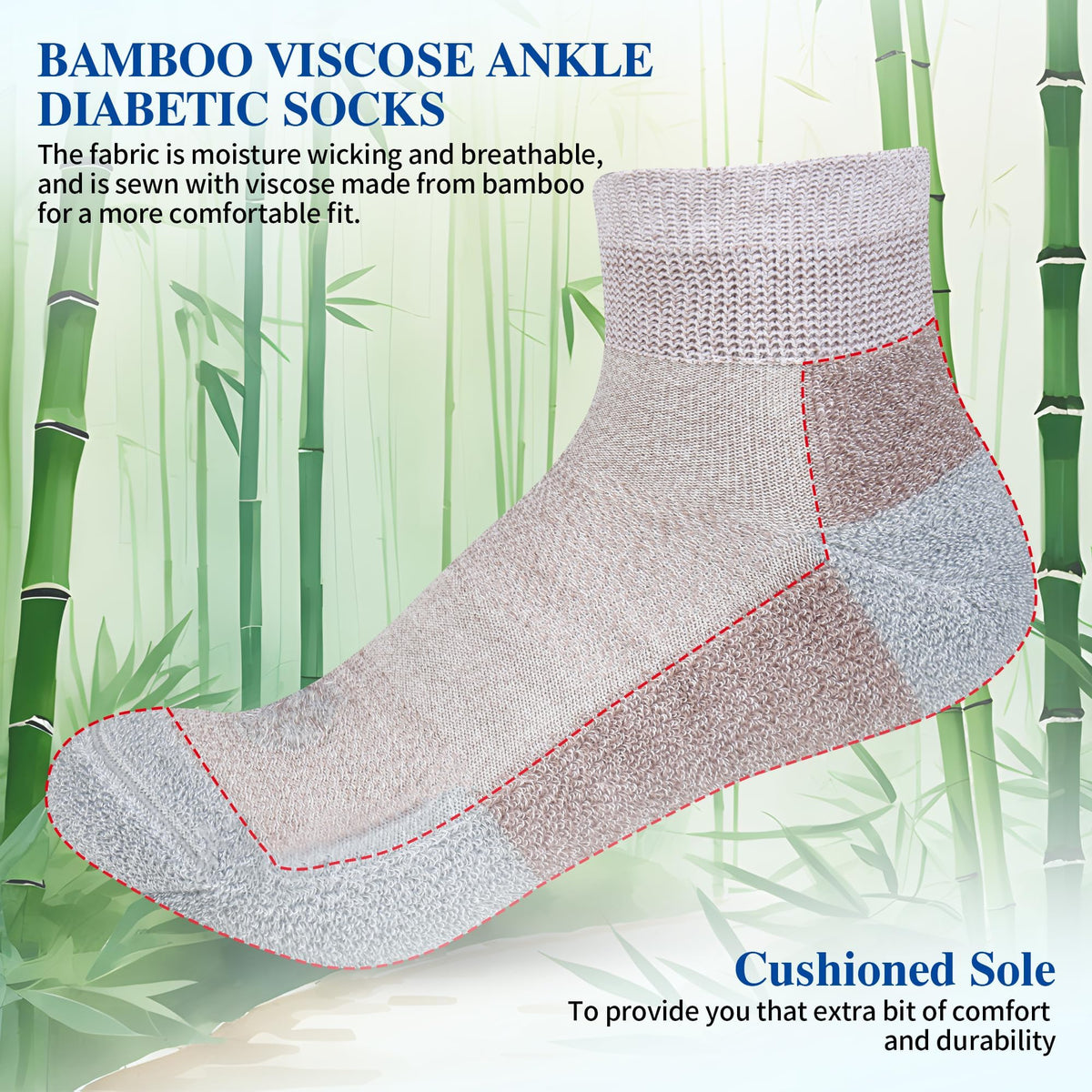 Diabetic Socks for Men, 12 Pairs Ankle & Low Cut Size 9-15 F896