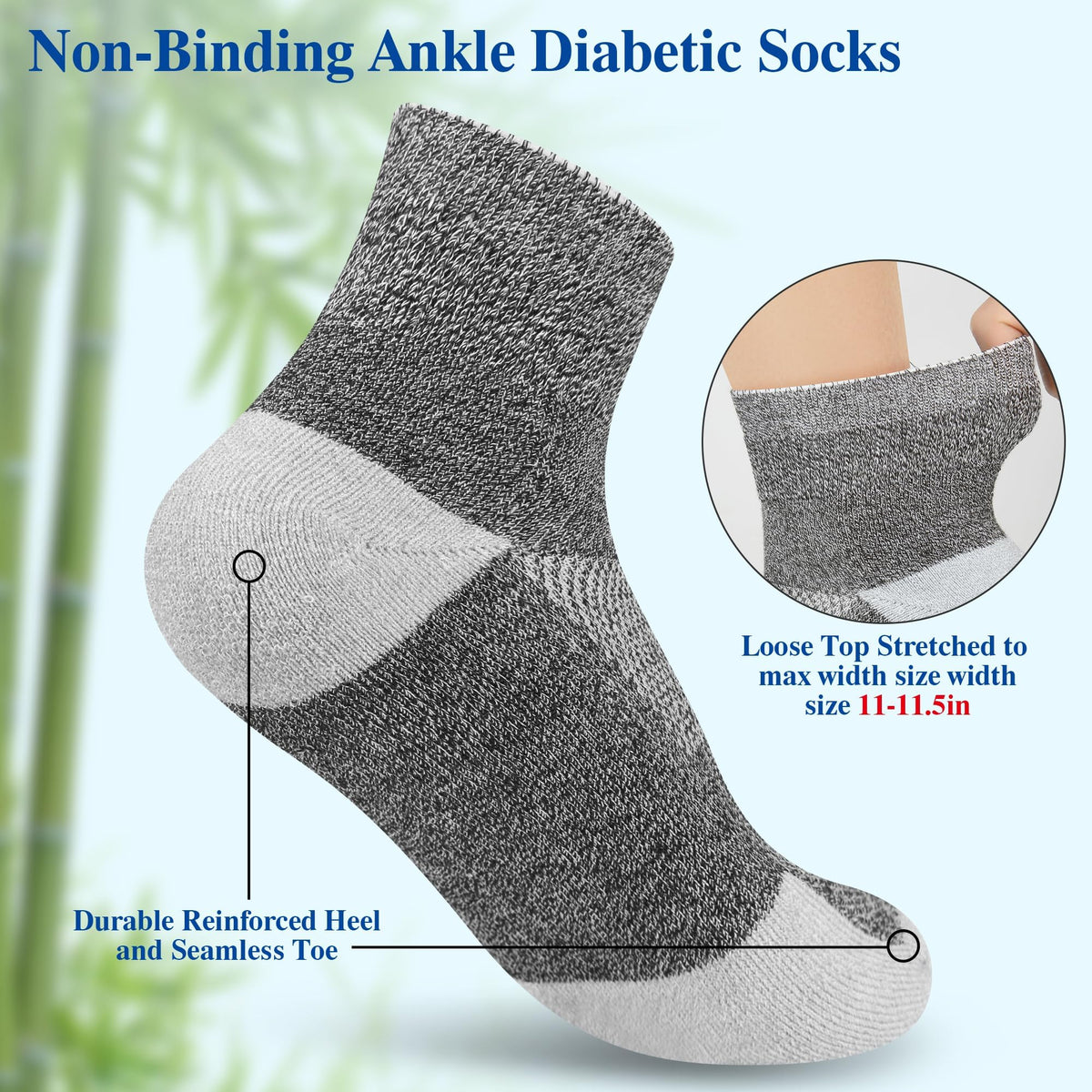 Diabetic Socks for Men, 12 Pairs Ankle & Low Cut Size 9-15 F896