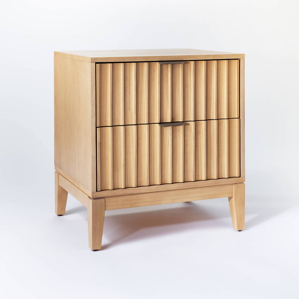 Wood Scalloped End Table with Drawers M83074