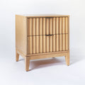 Wood Scalloped End Table with Drawers M83074