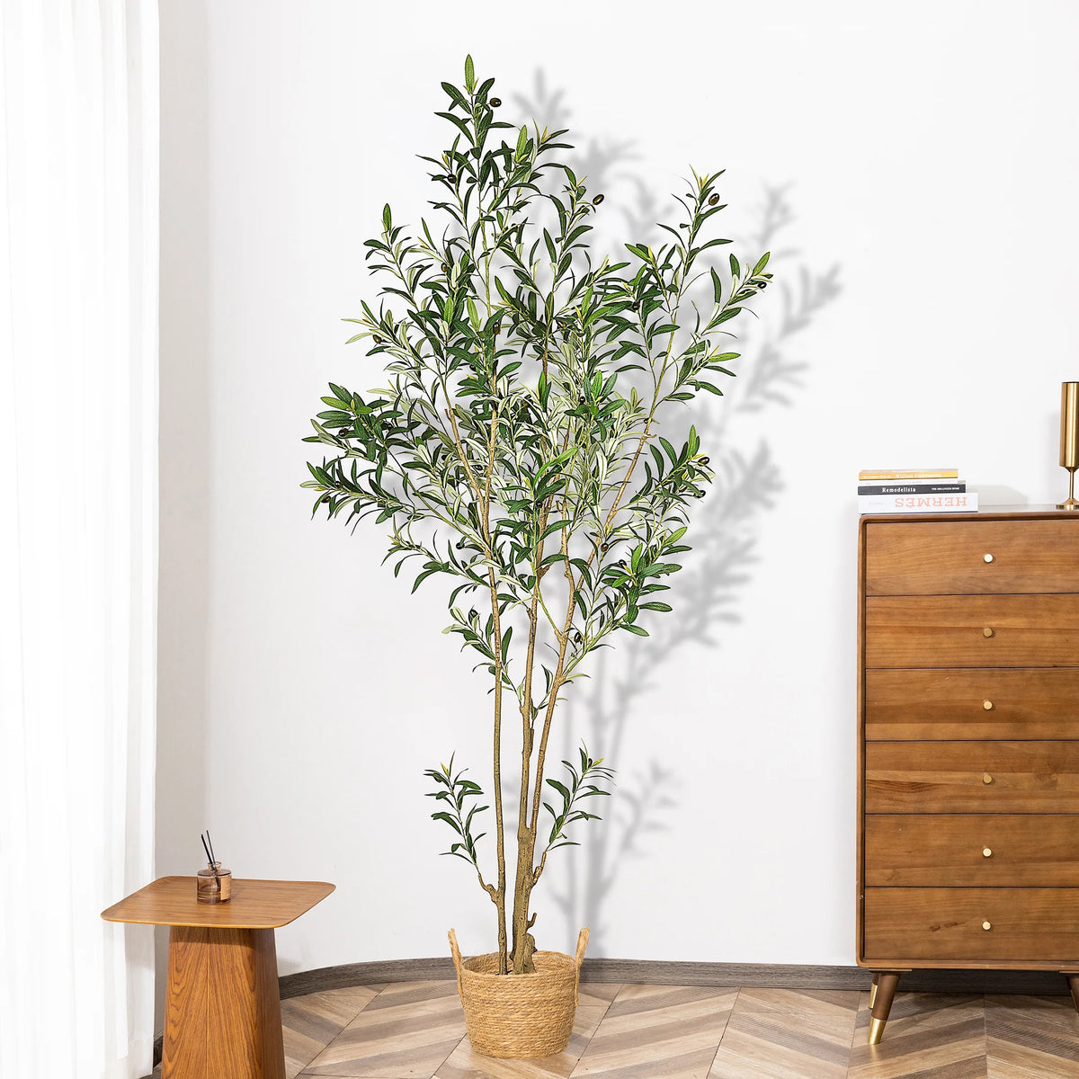 7ft Artificial Olive Tree in Pot F59782