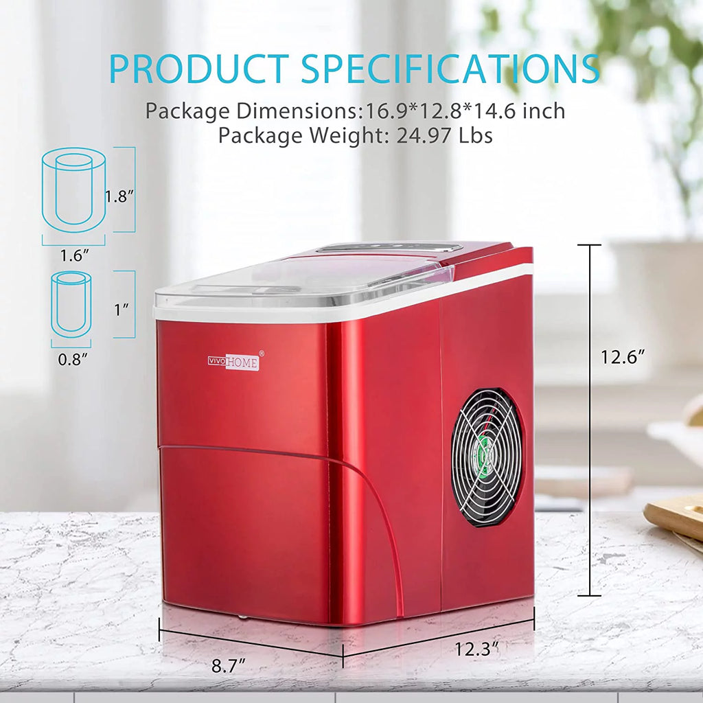 Black Countertop Ice Maker with Ice Scoop K232626
