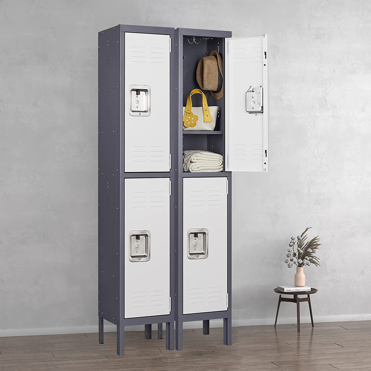 2-Tier Steel Locker Cabinet with Louvers Z578