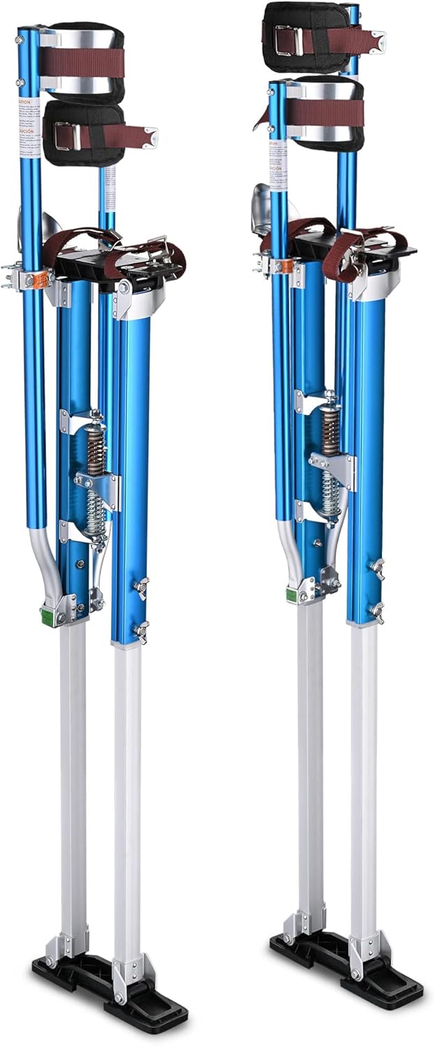 36" - 50" Aluminum Drywall Stilts Height Adjustable Blue E440