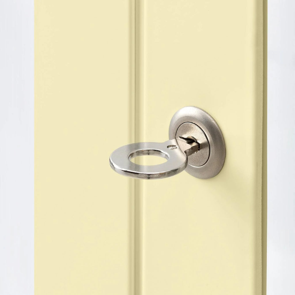 Glass-Door Cabinet Light Yellow V1276