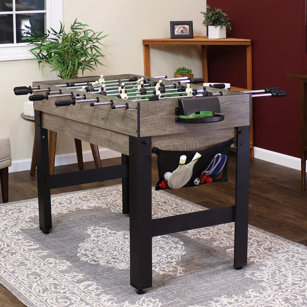 5-in-1 Multi-Game Table with Billiards, Push Hockey, Foosball, Ping Pong, and Basketball X713